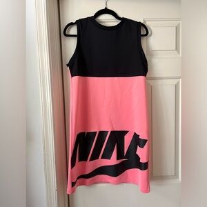 Nike Black and Pink Graphic Logo Dress Small